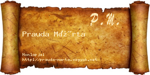 Prauda Márta névjegykártya